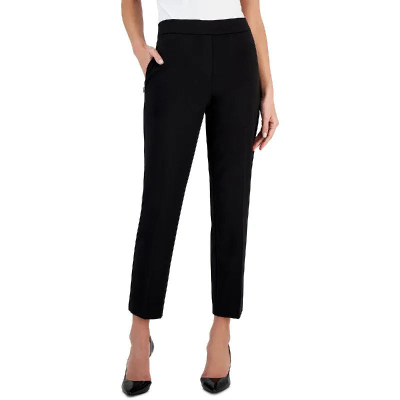 Bold patterned tight trousers for women with geometric or floral prints for unique look -T Tahari Womens High-Rise  Ankle Pants