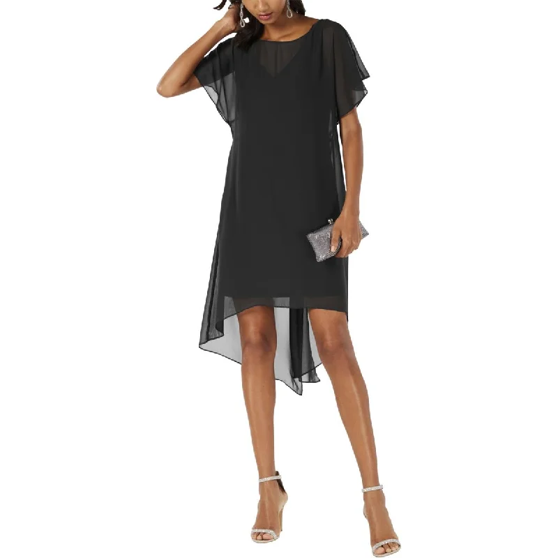 Long Sleeve Party Dress for Coverage -Adrianna Papell Womens Chiffon Overlay Cocktail And Party Dress