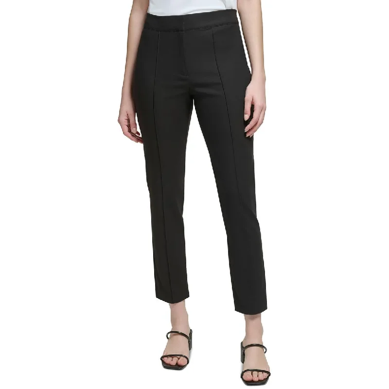 Fashion-forward tight trousers for women with metallic sheen and edgy design -Calvin Klein Womens High Rise Slim Ankle Pants