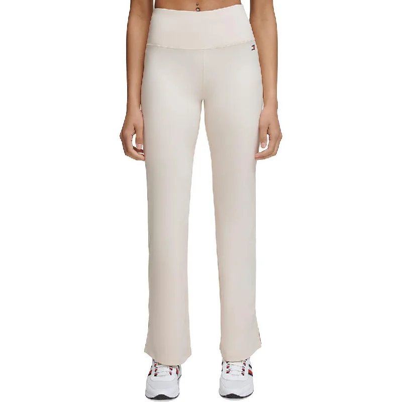 Straight-leg tight trousers for men with sharp crease and streamlined design -Tommy Hilfiger Sport Womens Logo Stretch Flared Pants