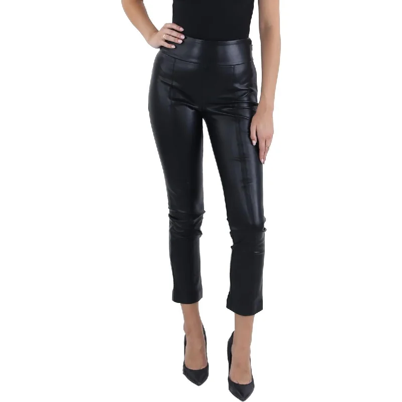 Stretch-fit tight trousers for women with all-over fit and body-hugging silhouette -BCBGMAXAZRIA Womens Faux Leather High Rise Skinny Pants