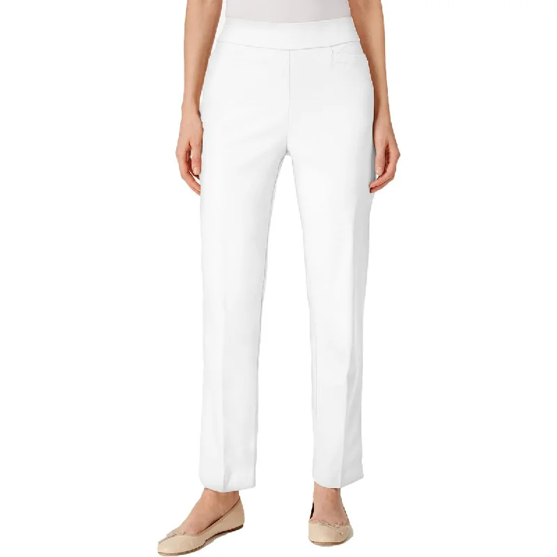 Stretch tight trousers for women with deep waistband for extra comfort and fit -Alfred Dunner Womens Petites Stretch Heathered Dress Pants