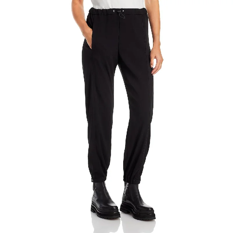 Casual tight trousers for men with drawstring waistband for a relaxed fit -Moncler Womens Satin High Rise Jogger Pants