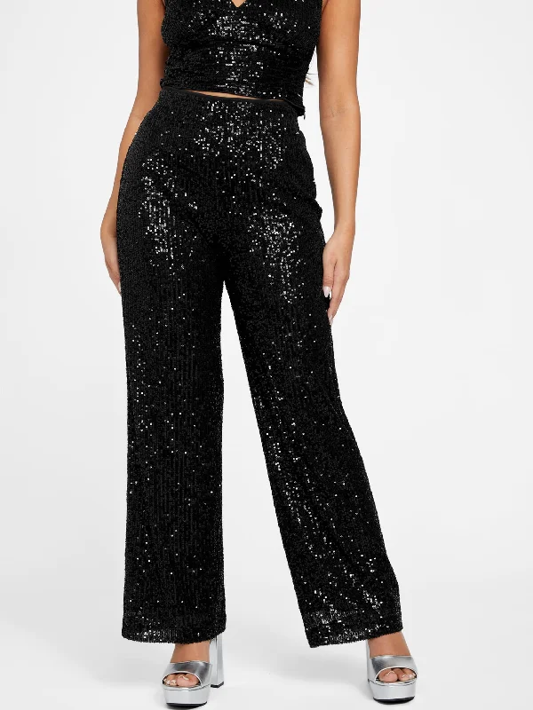 Tight business trousers for men with sharp, professional cut for office wear -Holly Palazzo Sequin Pants