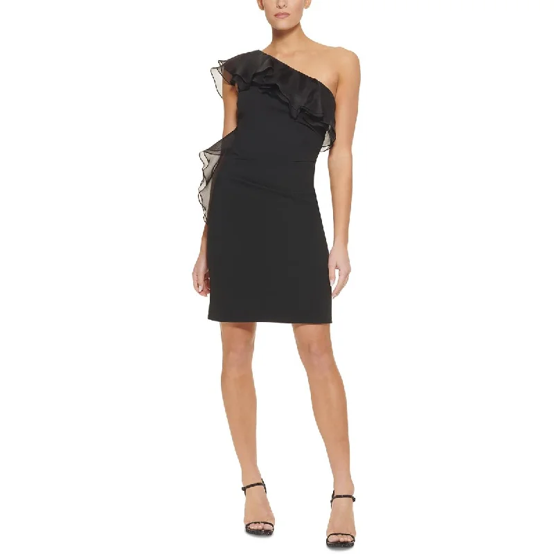 Office Dresses for Business -DKNY Womens Ruffled Mini Sheath Dress