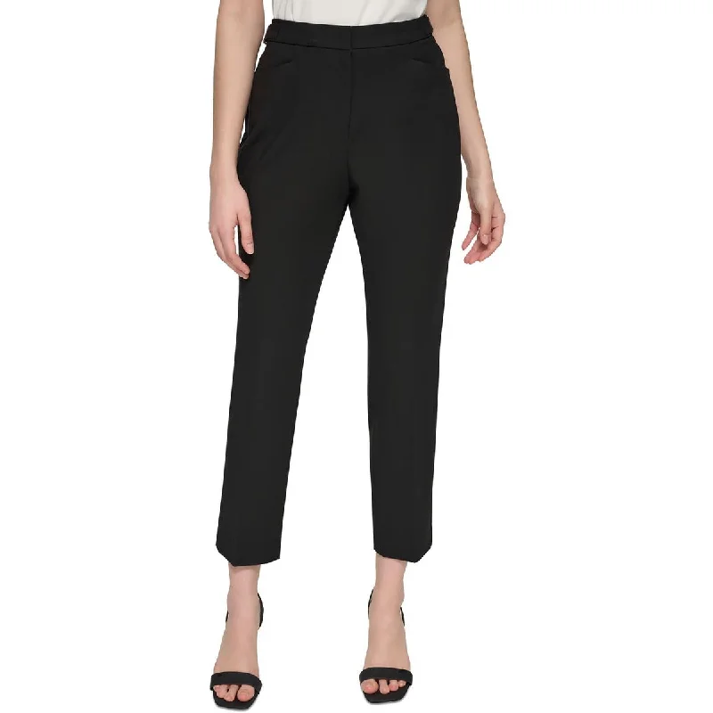 Classic tight trousers for women with smooth fabric and chic, timeless design -Calvin Klein Womens Mid-Rise Solid Ankle Pants