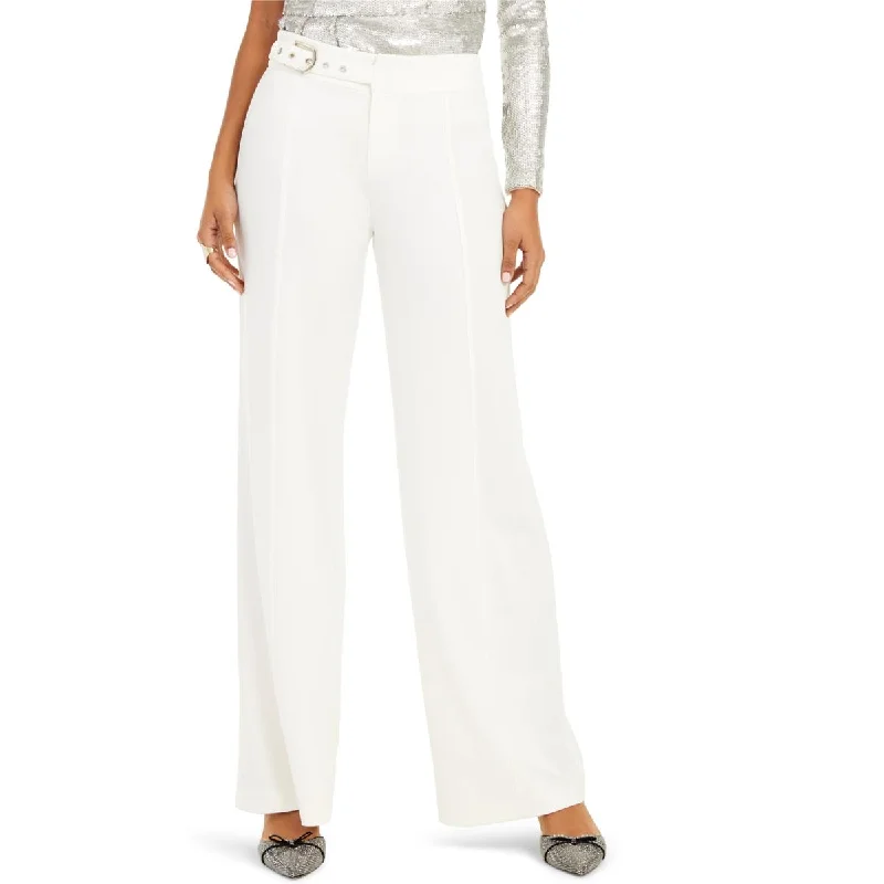 Retro-inspired tight trousers for men with a high-waisted fit and 80s vibe -INC Womens High Rise Flare Wide Leg Pants