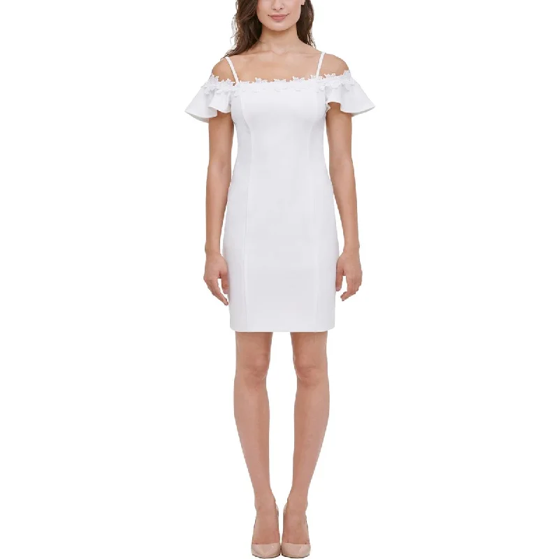 Party Dress for Business Party -Kensie Womens Crepe Cold Shoulder Cocktail And Party Dress