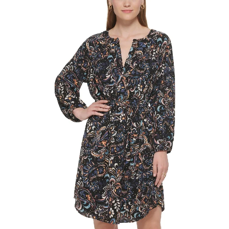 Ruffled Dresses for Girly -Vince Camuto Womens Print Above Knee Shift Dress