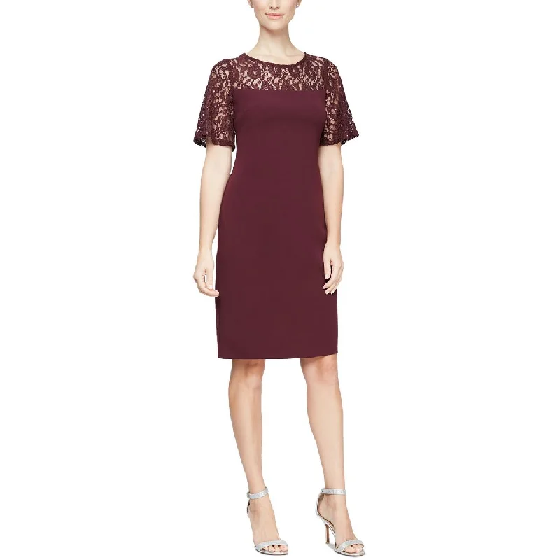 High Neck Party Dress for Modest Look -SLNY Womens Sequined Knee-Length Cocktail and Party Dress