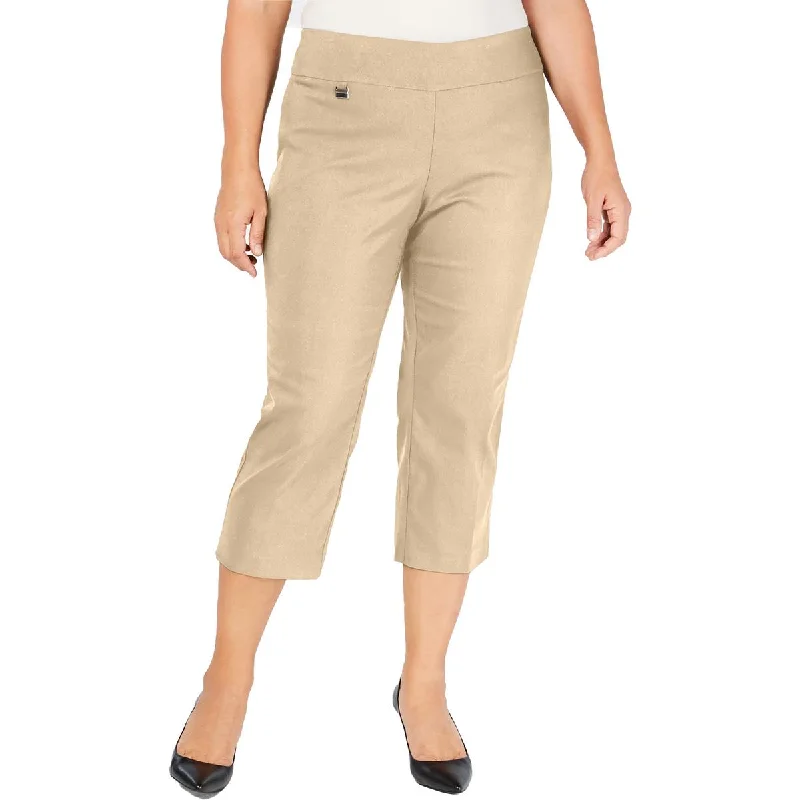 Lightweight tight trousers for men with breathable fabric for summer wear -Alfani Womens Plus Woven Stretch Capri Pants