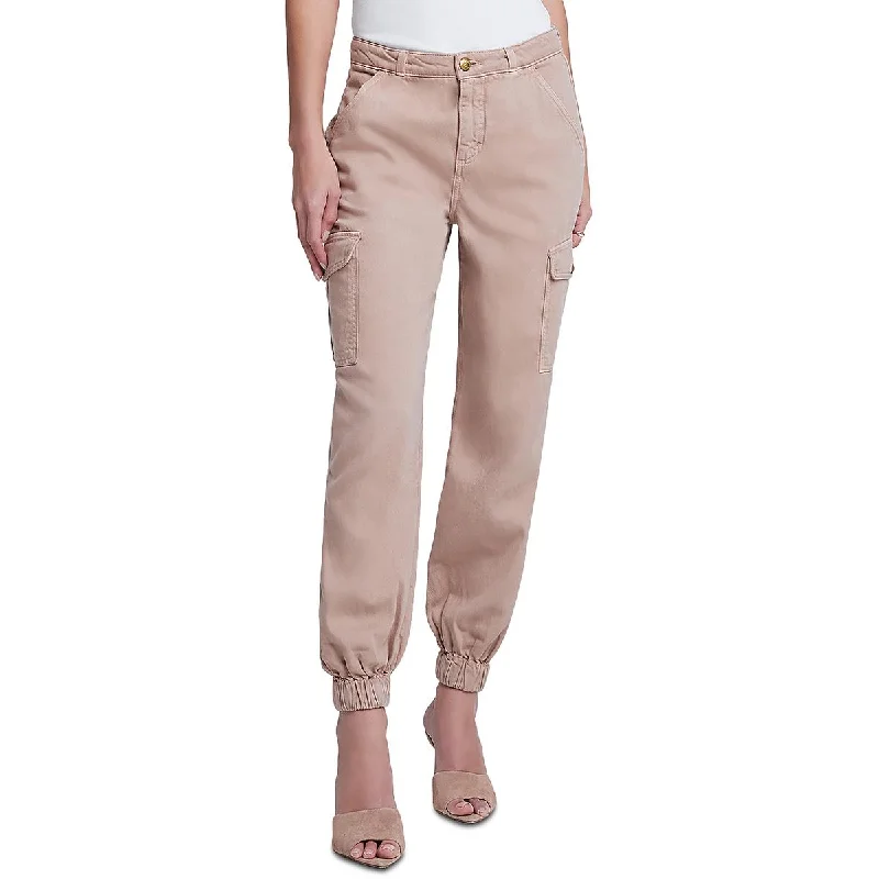 Soft fabric tight trousers for women with breathable material for year-round wear -L'Agence Womens High Rise Jogger Cargo Pants