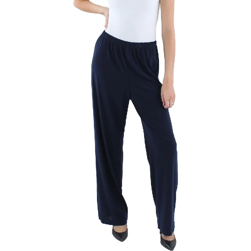 High-waisted tight trousers for women with flare leg and retro aesthetic -R&M Richards Womens Solid  Dress Pants