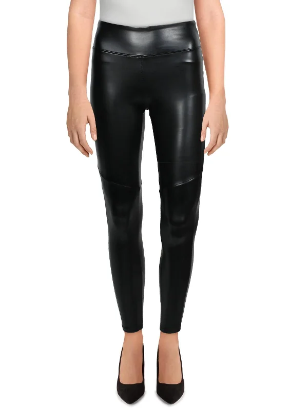 Sporty tight trousers for men with breathable material and performance-enhancing design -Croft Womens High Waist Vegan Leather Leggings