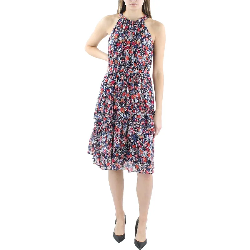 Party Dress for Beach Party -BCBGMAXAZRIA Womens Floral Ruffle Cocktail And Party Dress