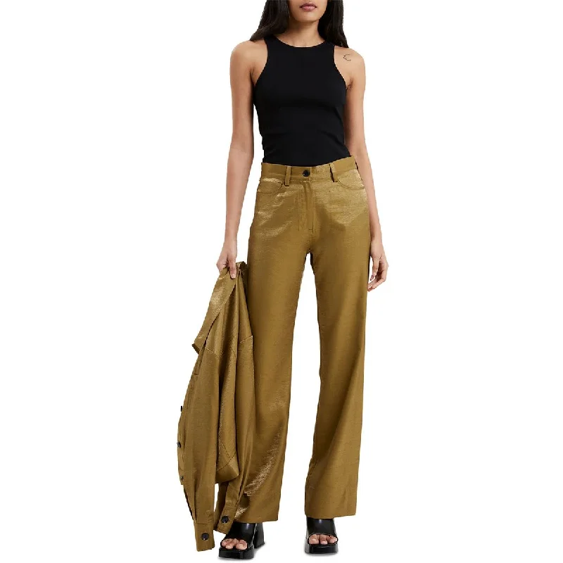 Skinny fit tight trousers for women with minimalistic design for clean look -French Connection Womens Shimmer Pockets Trouser Pants