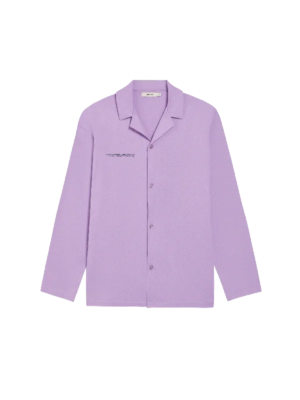 Twill Shirts for Durable -Mens Organic Cotton Pajama Shirt—orchid purple