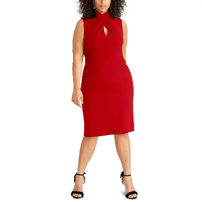 Silk Dresses for Luxurious -Rachel Rachel Roy Womens Plus Formal Knee-Length Sheath Dress