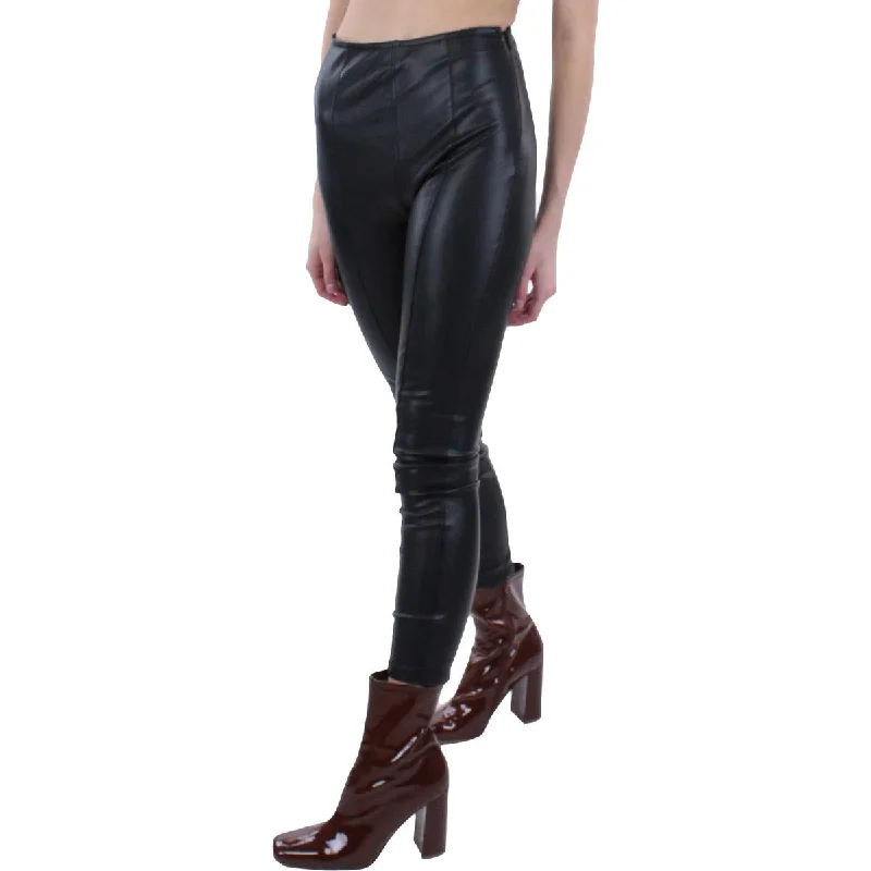 Stretchy tight trousers for women with soft fabric and flexible fit -We The Free Womens Faux Leather High Waist Skinny Pants