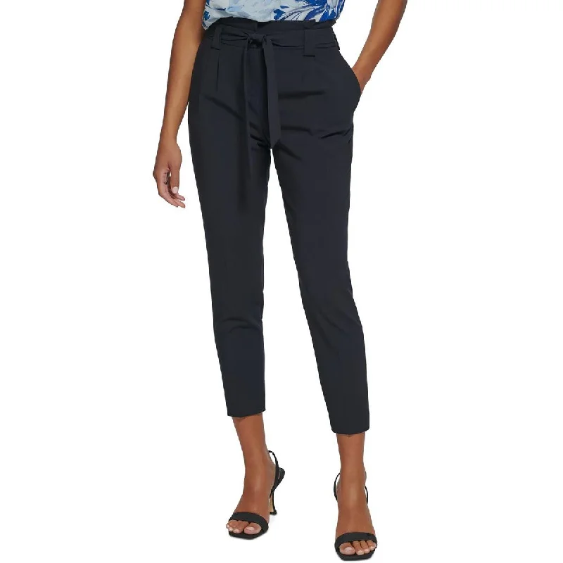 Tapered tight trousers for women with ankle-length fit and minimalist style -Calvin Klein Womens Petites Stretch Wear-To-Work Ankle Pants