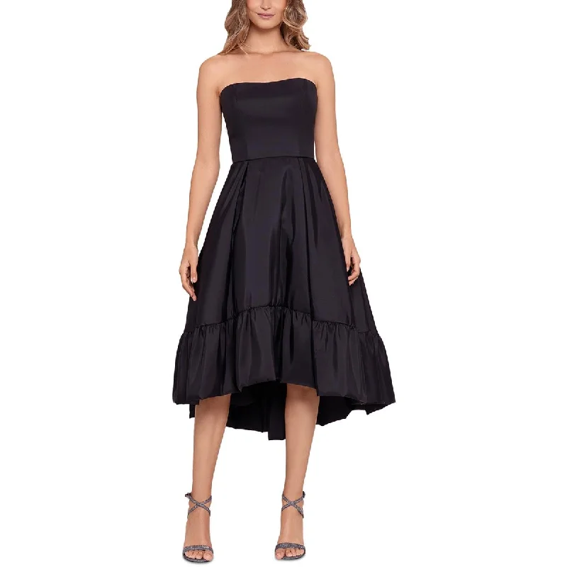 Asymmetric Hem Party Dress for Unique -B&A by Betsy and Adam Womens Taffeta Bubble Hem Cocktail and Party Dress