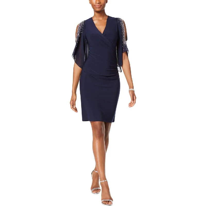 Midi Party Dress for Versatile Wear -MSK Womens Matte Jersey Beaded Cocktail And Party Dress