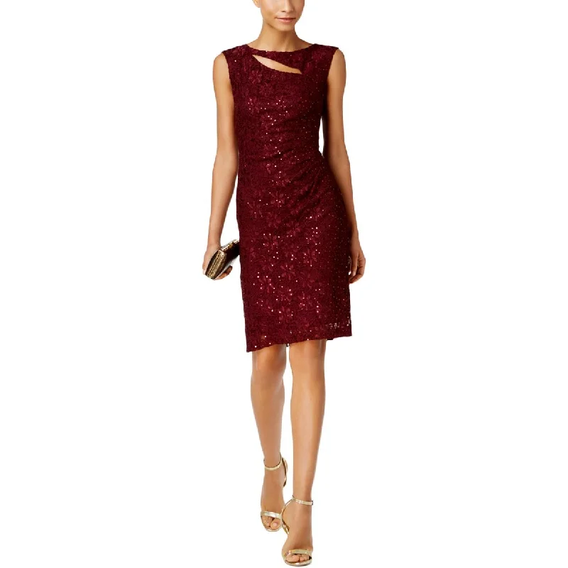 Split Hem Party Dress for Stylish Look -Connected Apparel Womens Cut-Out Sequined Cocktail And Party Dress