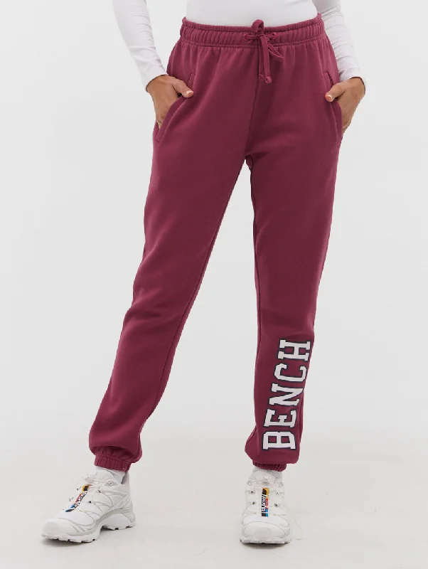 Tight trousers for women with faux leather material for sleek and modern look -Centaine Varsity Joggers