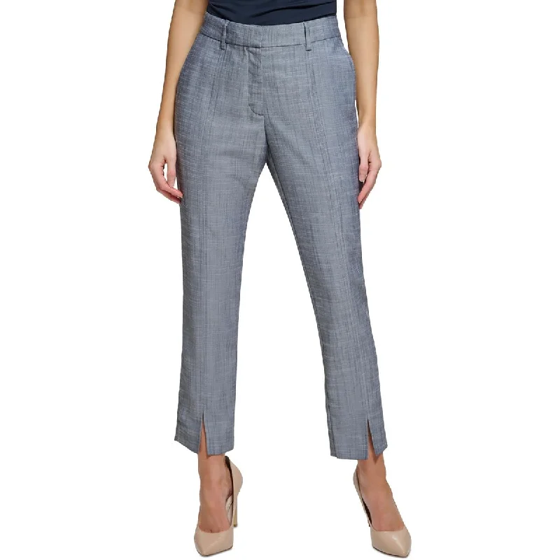 Tight trousers for women with decorative buttons and flattering silhouette for day wear -Tommy Hilfiger Womens Mid-Rise Straight Leg Ankle Pants