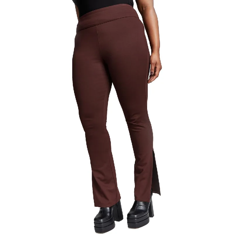 High-waisted tight trousers for women with belt loops for added style -INC Womens High Rise Ankle Slit Straight Leg Pants