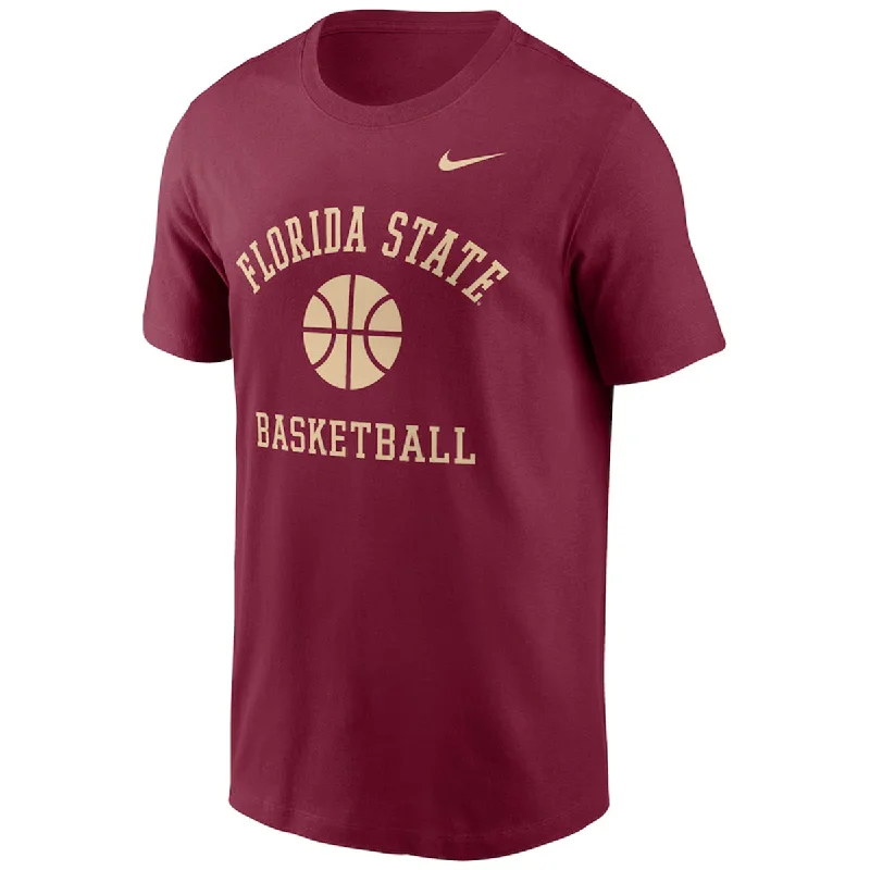 Floral Blouses for Romantic -Nike Men's Florida State Basketball Design Short Sleeve T-shirt - Garnet