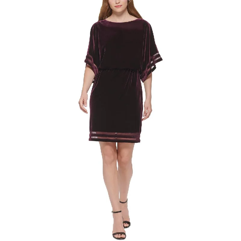 Evening Dresses for Formal Events -Jessica Howard Womens Velvet Knee Shift Dress