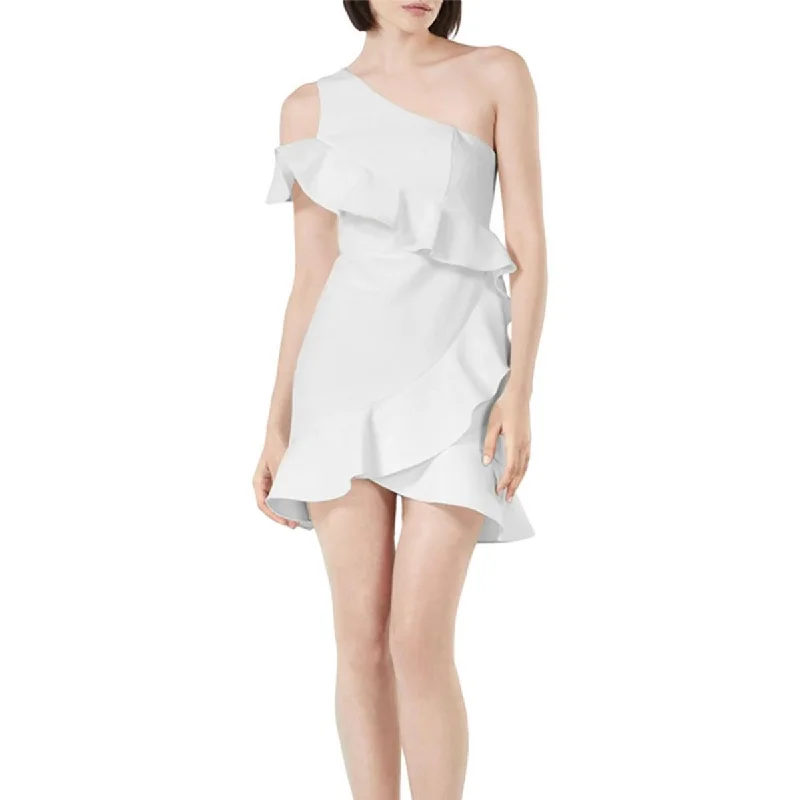 Open Back Party Dress for Sexy Appeal -BCBGMAXAZRIA Womens Ruffled Mini Cocktail and Party Dress