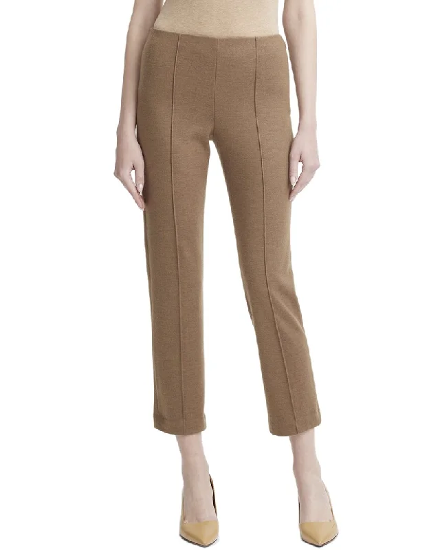 Fashion-forward tight trousers for women with metallic sheen and edgy design -Vince Mid-Rise Wool-Blend Pant