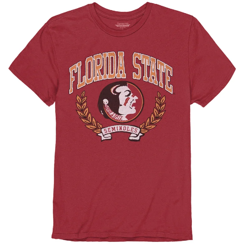 Checkered Shirts for Trend -Blue 84 Adult/Unisex Vault Florida State Seminole Logo Design Short Sleeve Vintage T-shirt - Cardinal