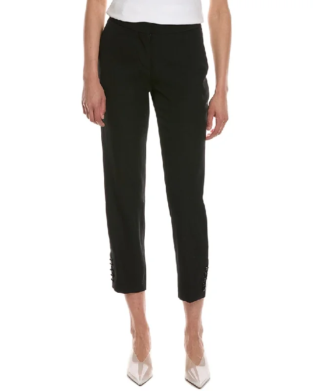 Tight trousers for women with vertical stripes and slimming effect for a sleek look -Burberry Hanover Wool-Blend Pant