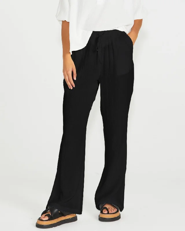 Tight trousers for women with leather accents and modern, bold design -Sass Henny Pants Black