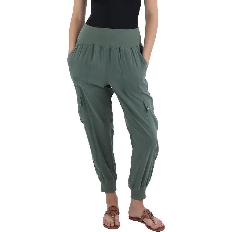 Casual tight trousers for women with comfy waistband and minimalistic style -Michael Stars Womens Yara Cargo High Rise Jogger Pants