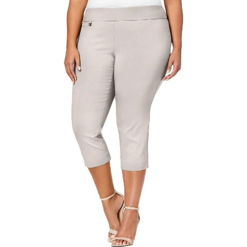 Tight trousers for women with elastic waistband for comfortable all-day wear -Alfani Womens Plus Classic Fit Tummy Control Capri Pants