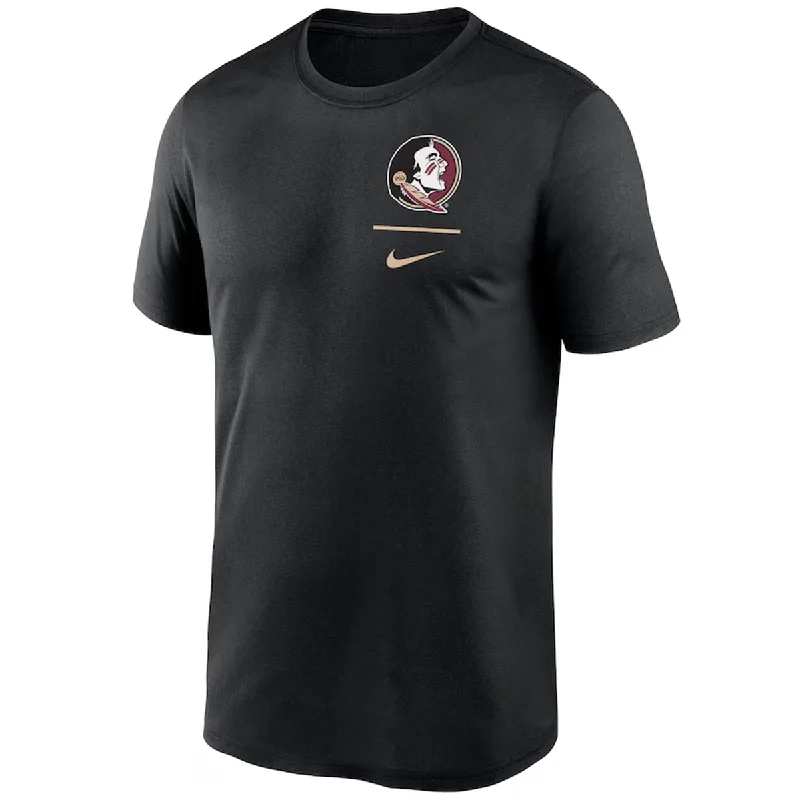 Purple Blouses for Royalty -Nike Men's Seminole Logo Dri-fit Short Sleeve Legend T-shirt - Black