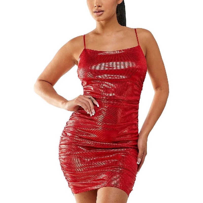 Ethnic Dresses with Tribal Design -City Studio Womens Juniors Lace up Back Mini Bodycon Dress