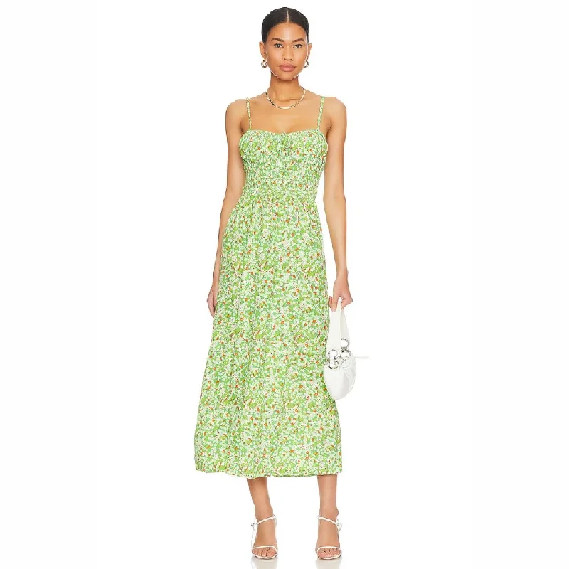 Wedding Dresses for Bridal Look -Caprera Midi Dress (Green Floral)