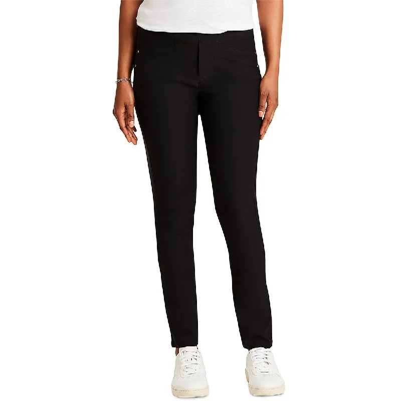 Designer skinny tight trousers for women with tailored fit and luxury finish -Nic + Zoe Womens High Rise Embellished Straight Leg Pants