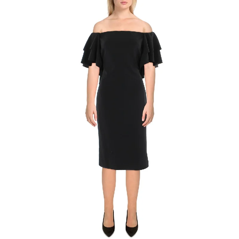 Split Front Party Dress for Dramatic -Lauren Ralph Lauren Womens Off-The-Shoulder Knee-Length Cocktail and Party Dress