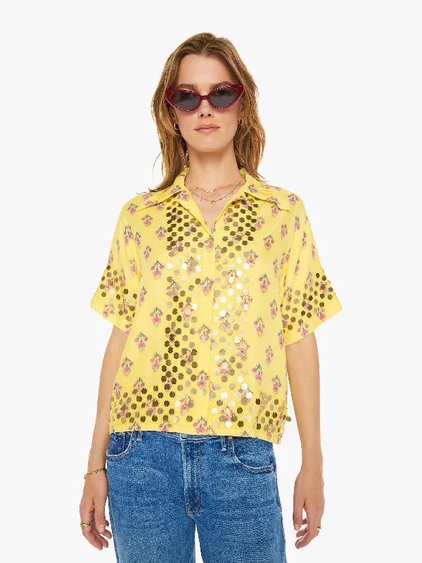 Short Sleeve Blouses for Summer -Alix Of Bohemia Stevie Coin Shirt - Primrose