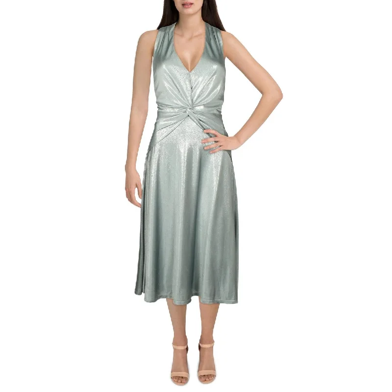 Silk Party Dress for Soft Touch -Lauren Ralph Lauren Womens Foil-Print Mid-Calf Cocktail And Party Dress