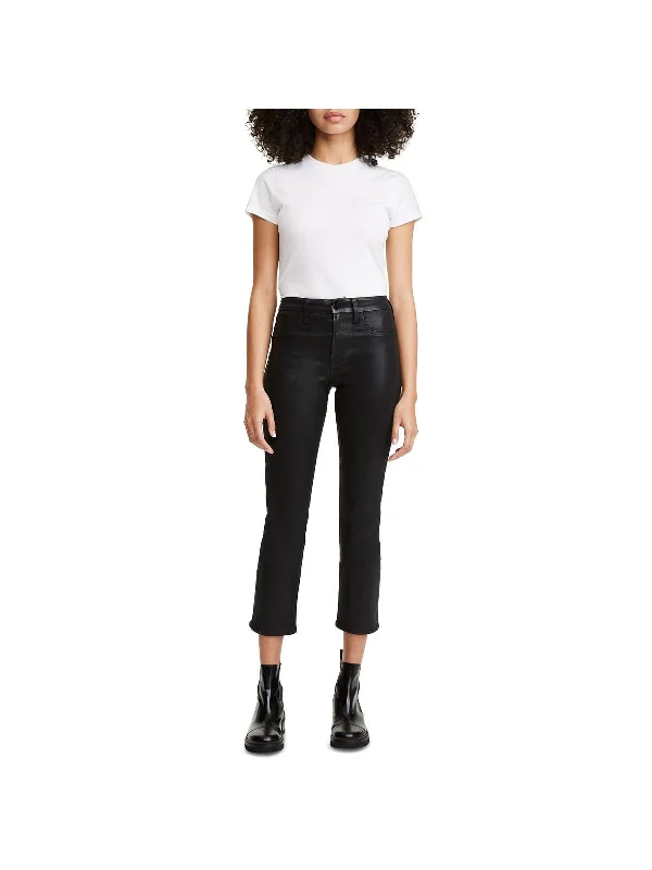 Tight trousers for women with cropped style and chic, modern finish -Plus Womens Denim High Rise Ankle Jeans