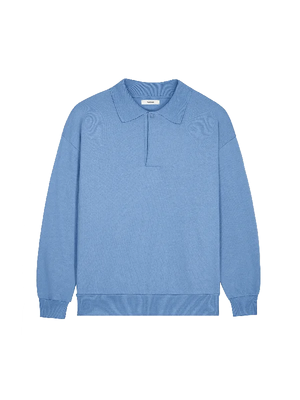 Hypoallergenic Blouses for Sensitive -Mens DNA Heavyweight Polo Sweatshirt—summit blue