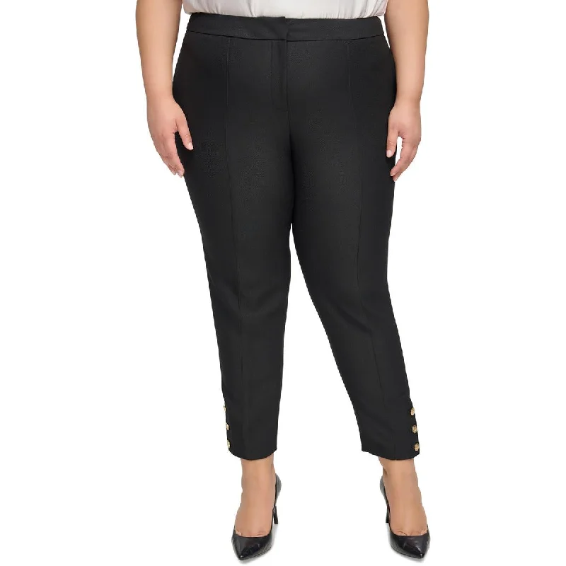 Tight cargo trousers for women with stylish pockets and slim cut for urban look -Calvin Klein Womens Plus Mid Rise  Ankle Pants