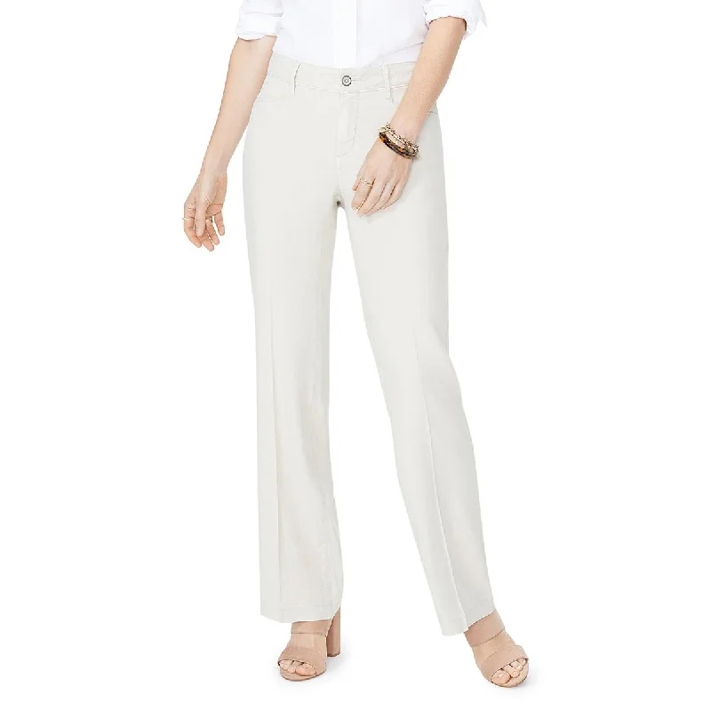 High-waisted tight trousers for women with flare leg and retro aesthetic -NYDJ Womens Linen Trouser Trouser Pants